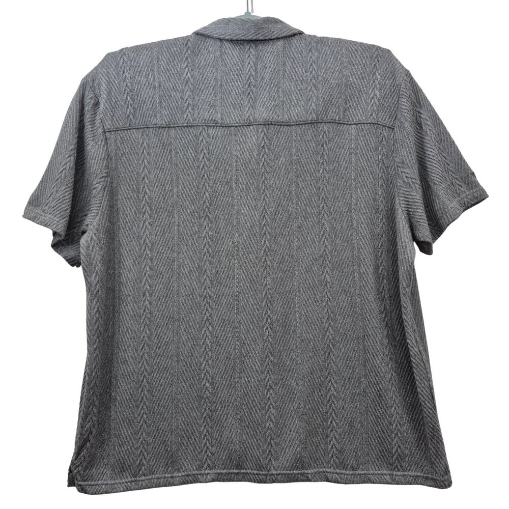 Arizona Jean Co Men’s Jacquard Casual Shirt Button-up Short Sleeve Size 2XL Gray - Picture 6 of 11